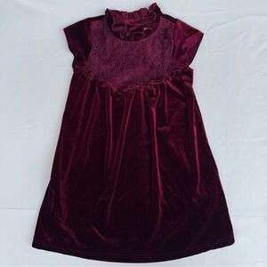 Good Lad Toddler Girl Velvet Dress 4T Burgundy Lace Dress
